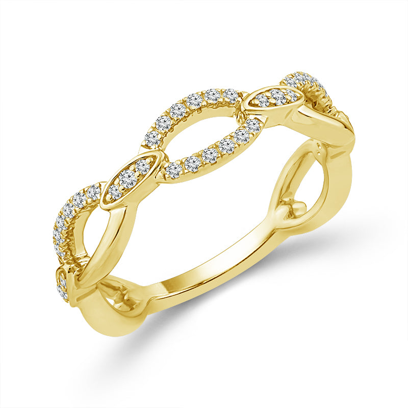 Diamond Band 0.33 ct tw 14k White Gold+14k Yellow Gold+14k Rose Gold