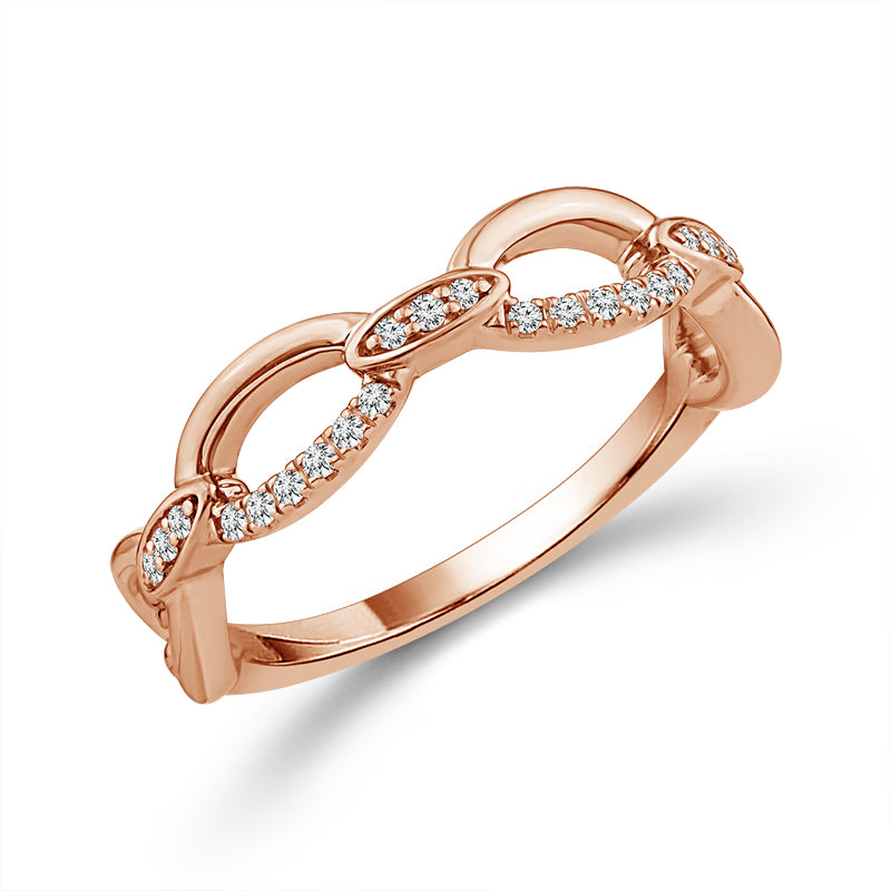 Diamond Band 0.33 ct tw 14k White Gold+14k Yellow Gold+14k Rose Gold