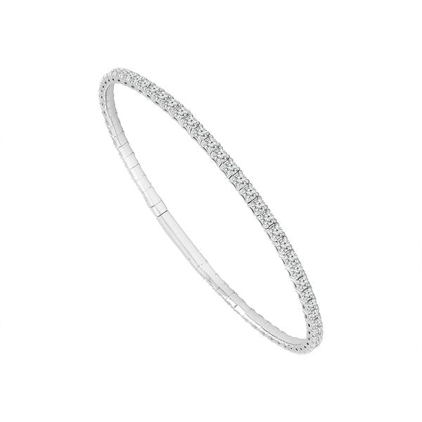 Diamond Bangle 2.5 ct tw 14k White Gold
