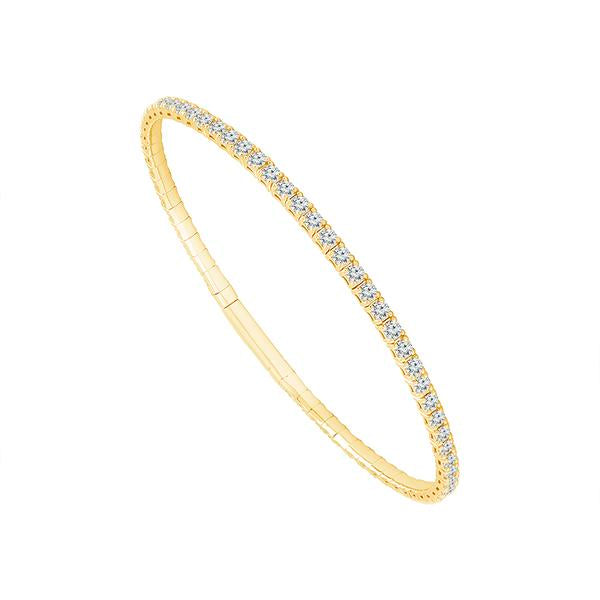 Diamond Bangle 2.5 ct tw 14k White Gold