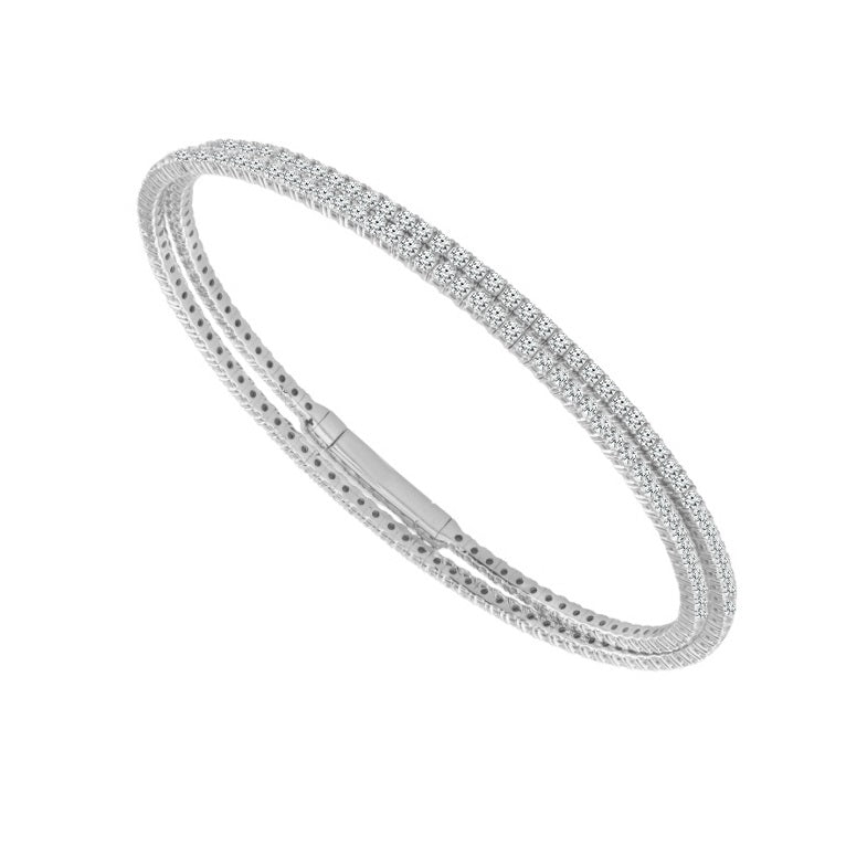 Diamond Bangle 4 ct tw 14k White Gold