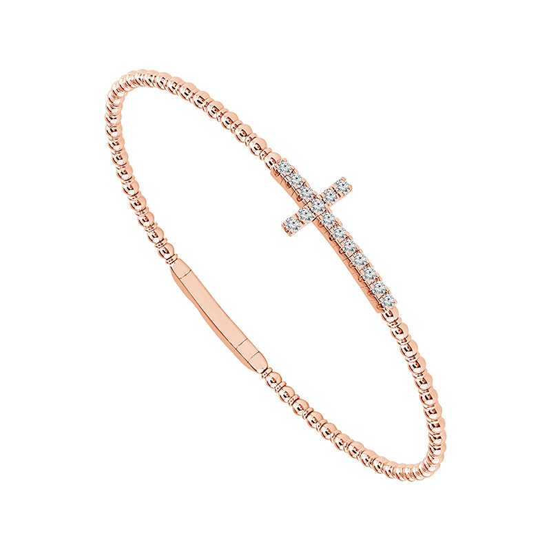 Diamond Bangle 0.33 ct tw 14k Yellow Gold+14k White Gold