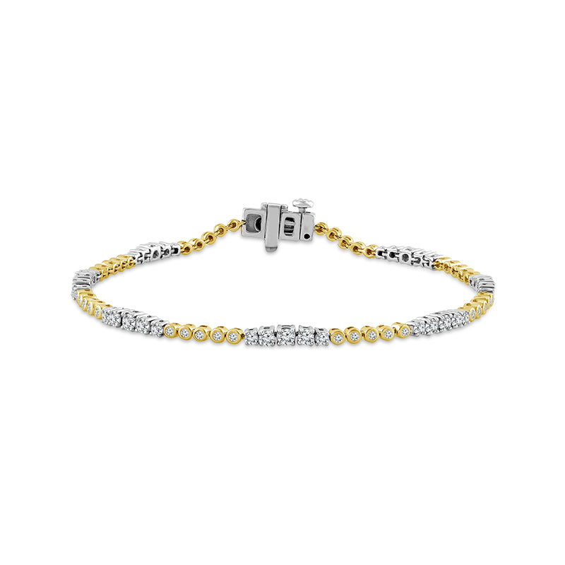 Diamond Bracelet 0.75 ct tw 10k Yellow Gold+10k White Gold