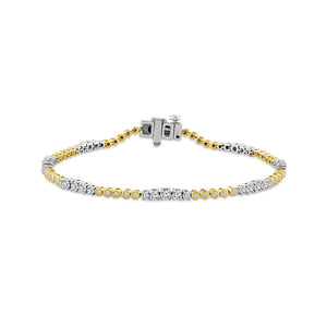 Diamond Bracelet 0.75 ct tw 10k Yellow Gold+10k White Gold