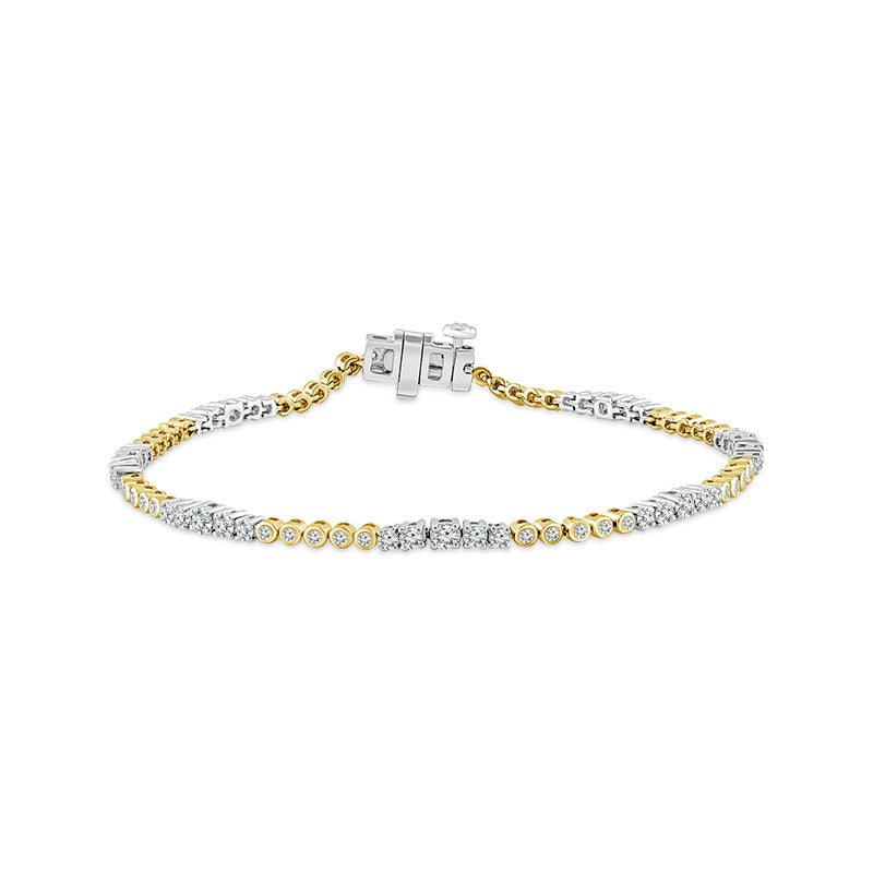 Diamond Bracelet 1.50 ct tw 10k Yellow Gold+10k White Gold