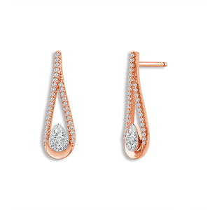 Diamond Fashion Earrings 0.63 ct tw 14k Rose Gold+14k White Gold