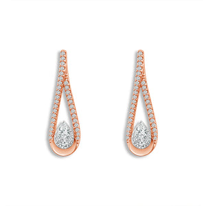 Diamond Fashion Earrings 0.63 ct tw 14k Rose Gold+14k White Gold