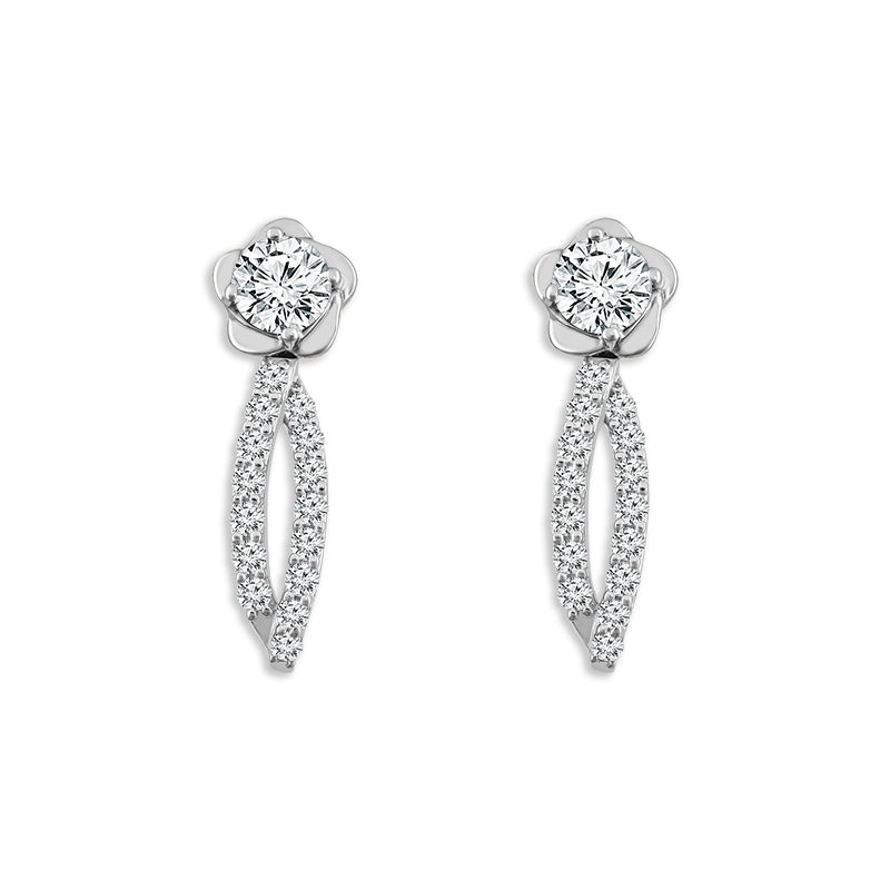 Diamond Fashion Earrings 1 ct tw 14k White Gold 14k Yellow Gold