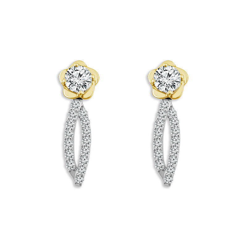 Diamond Fashion Earrings 1 ct tw 14k White Gold 14k Yellow Gold