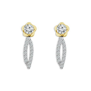 Diamond Fashion Earrings 1 ct tw 14k White Gold 14k Yellow Gold