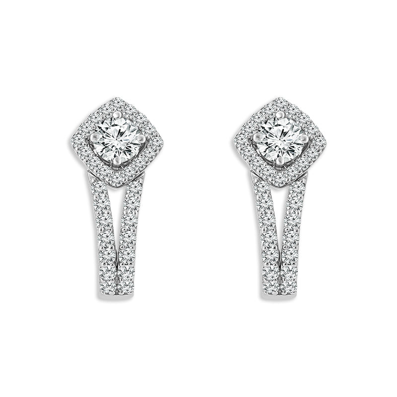 Diamond Fashion Earrings 1.25 ct tw 14k White Gold