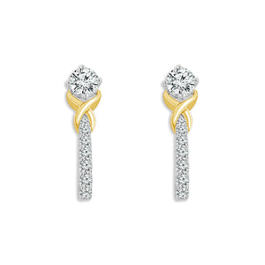 Diamond Fashion Earrings 1.50 ct tw 14k White Gold 14k Yellow Gold