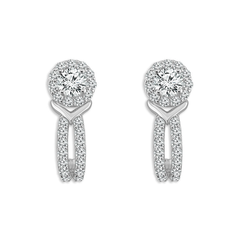 Diamond Fashion Earrings 1 ct tw 14k White Gold