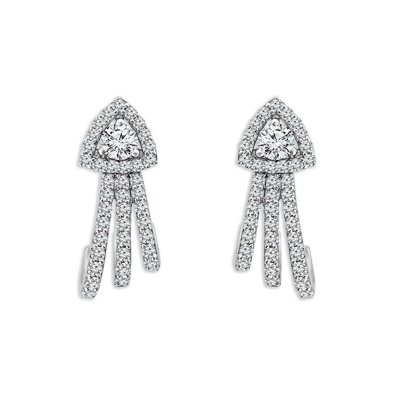 Diamond Fashion Earrings 1.50 ct tw 14k White Gold