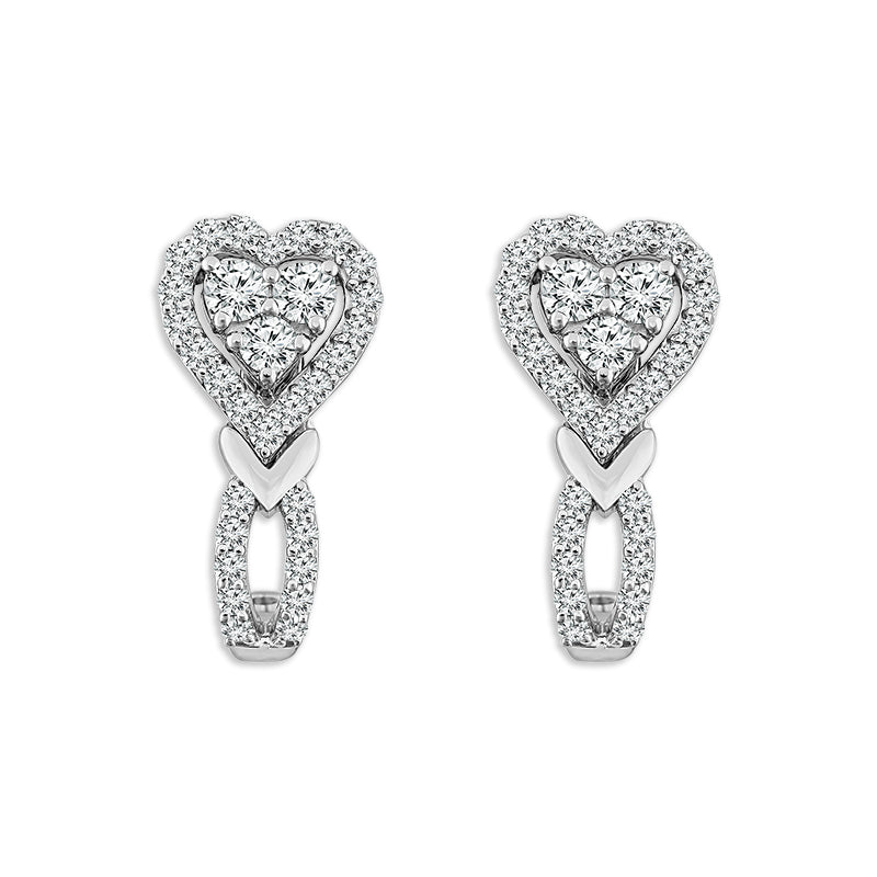 Diamond Fashion Earrings 1 ct tw 14k White Gold