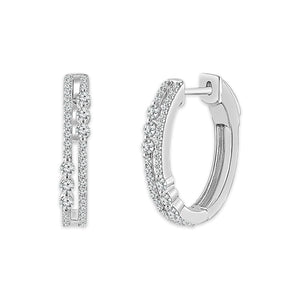 Diamond Hoops Earrings 0.50 ct tw 10k White Gold
