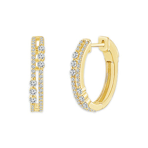 Diamond Hoops Earrings 0.50 ct tw 10k White Gold