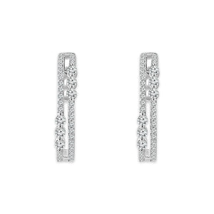 Diamond Hoops Earrings 0.50 ct tw 10k White Gold