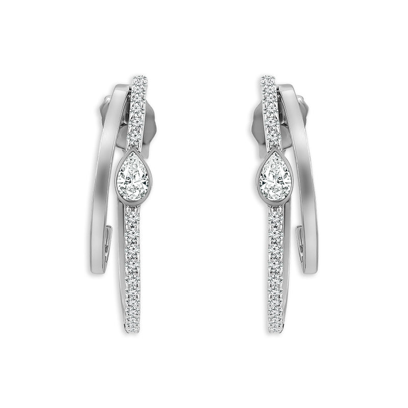 Diamond Hoops Earrings 0.75 ct tw 10k Yellow Gold