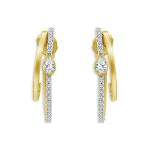 Diamond Hoops Earrings 0.75 ct tw 10k Yellow Gold