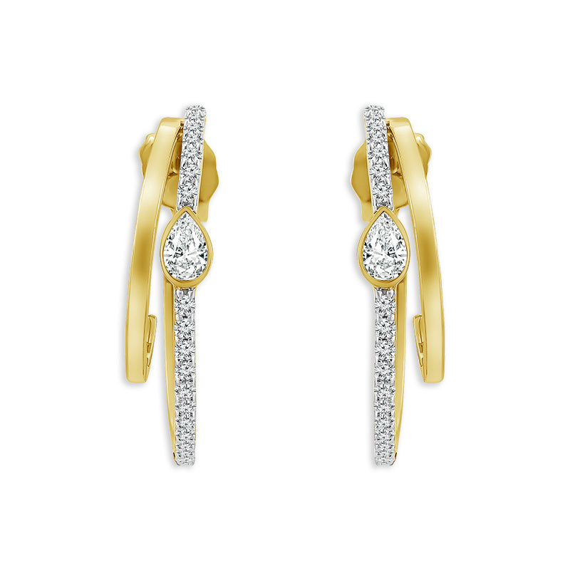 Diamond Hoops Earrings 0.75 ct tw 10k Yellow Gold