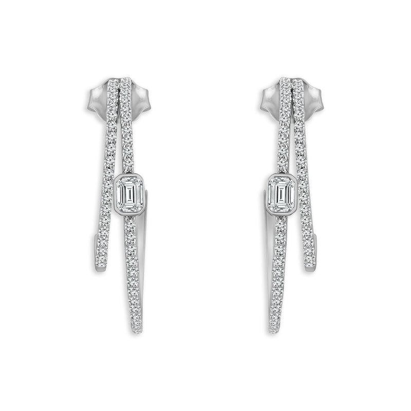 Diamond Hoops Earrings 0.75 ct tw 10k Yellow Gold