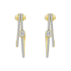 Diamond Hoops Earrings 0.75 ct tw 10k Yellow Gold