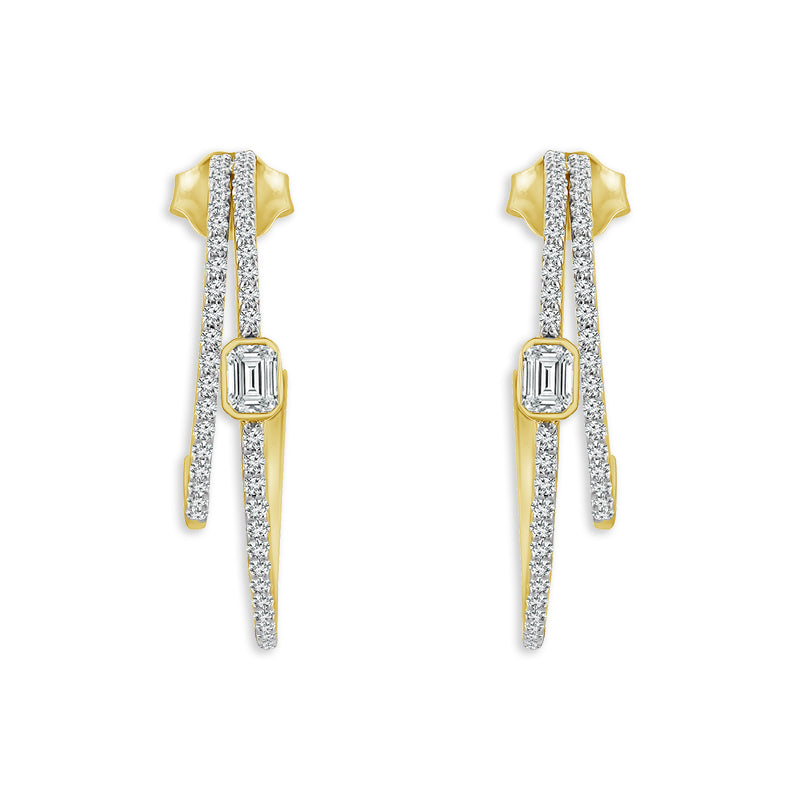 Diamond Hoops Earrings 0.75 ct tw 10k Yellow Gold