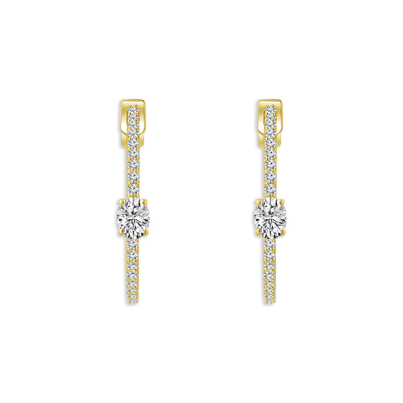 Diamond Hoops Earrings 0.75 ct tw 10k Yellow Gold