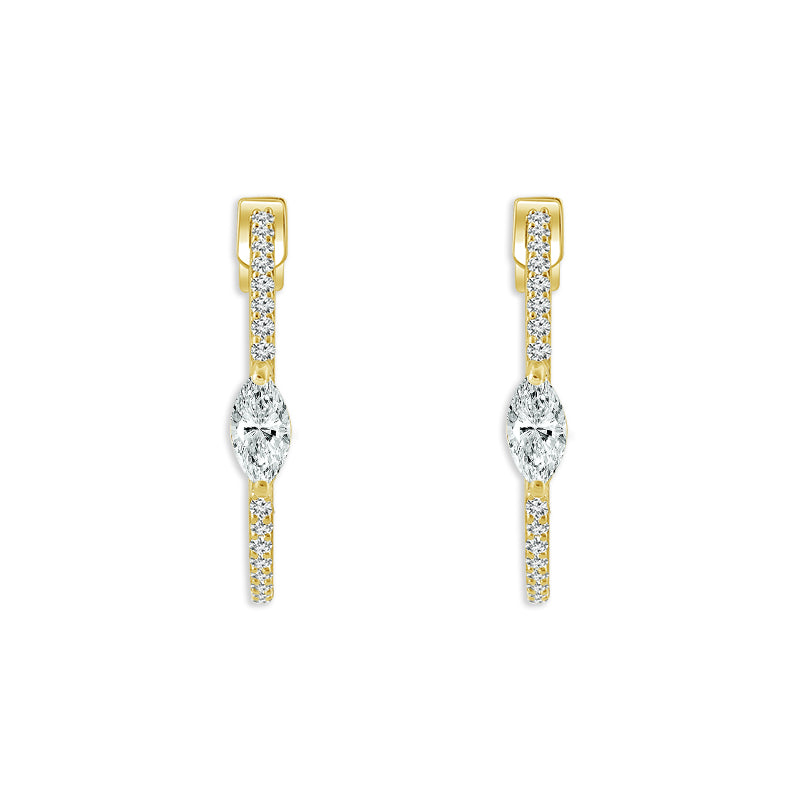 Diamond Hoops Earrings 0.75 ct tw 10k Yellow Gold
