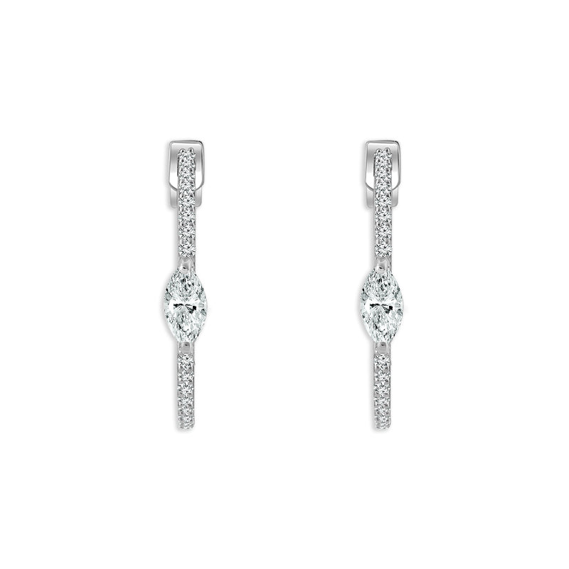 Diamond Hoops Earrings 0.75 ct tw 10k Yellow Gold
