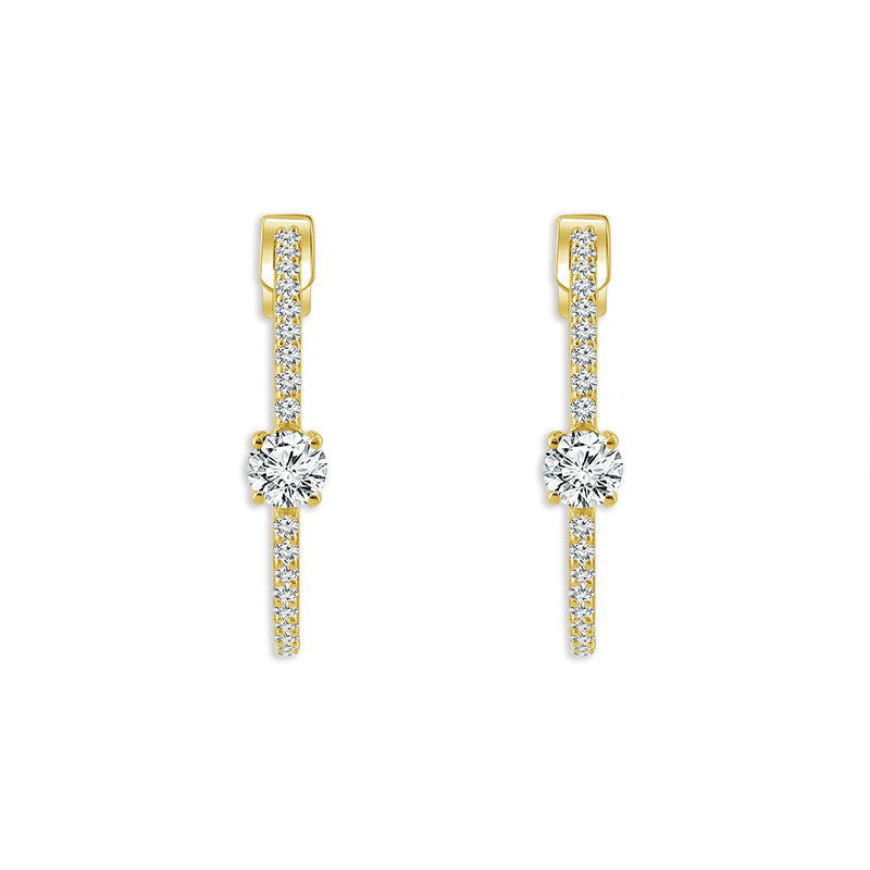 Diamond Hoops Earrings 0.75 ct tw 10k Yellow Gold