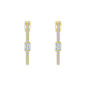 Diamond Hoops Earrings 0.75 ct tw 10k Yellow Gold