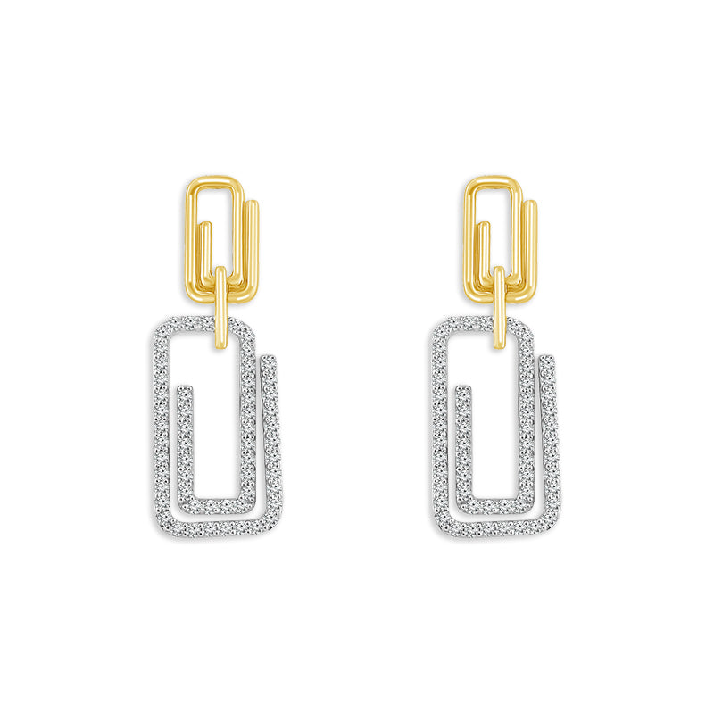 Diamond Fashion Earrings 0.50 ct tw 10k White Gold+10k Yellow Gold
