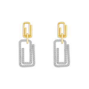 Diamond Fashion Earrings 0.50 ct tw 10k White Gold+10k Yellow Gold