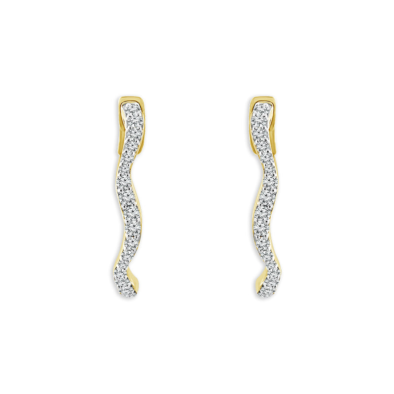 Diamond Hoops Earrings 0.50 ct tw 10k Yellow Gold