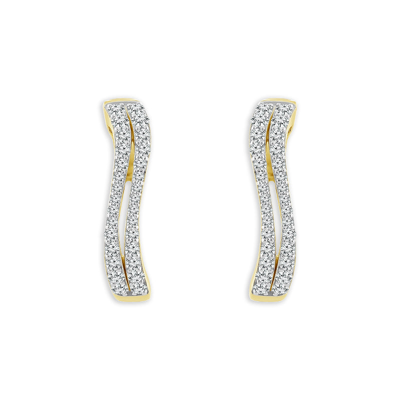 Diamond Hoops Earrings 0.50 ct tw 10k Yellow Gold