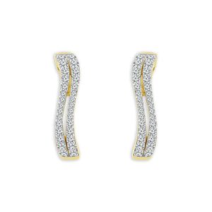 Diamond Hoops Earrings 0.50 ct tw 10k Yellow Gold