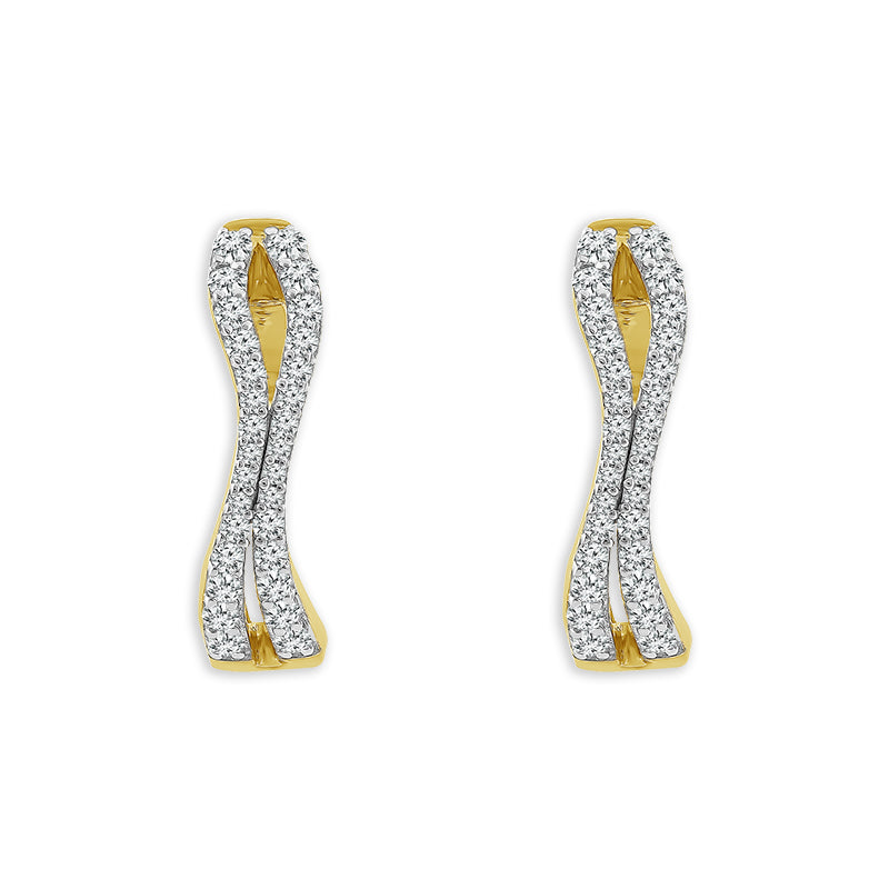 Diamond Hoops Earrings 0.50 ct tw 10k Yellow Gold