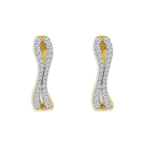 Diamond Hoops Earrings 0.50 ct tw 10k Yellow Gold