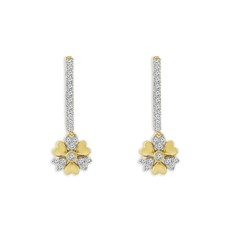 Diamond Hoops Earrings 0.50 ct tw 10k Yellow Gold