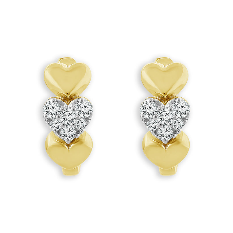 Diamond Hoops Earrings 0.20 ct tw 10k Yellow Gold