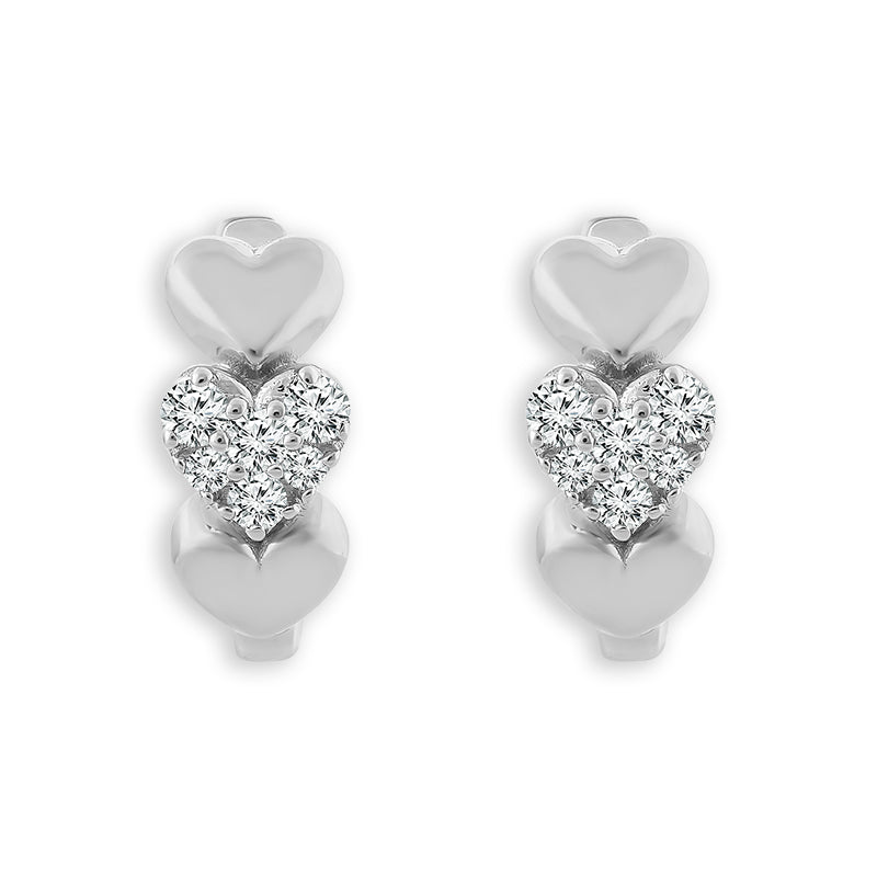 Diamond Hoops Earrings 0.20 ct tw 10k Yellow Gold