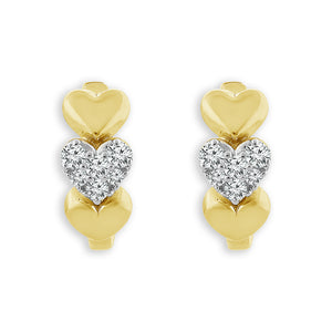 Diamond Hoops Earrings 0.20 ct tw 10k Yellow Gold