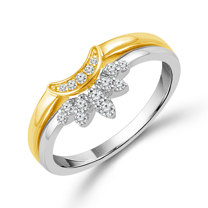 Diamond Enhancer Ring 0.13 ct tw 14k Yellow Gold+14k White Gold