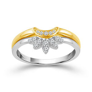 Diamond Enhancer Ring 0.13 ct tw 14k Yellow Gold+14k White Gold