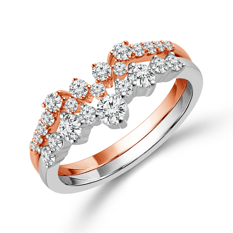 Diamond Enhancer Ring 0.60 ct tw 14k Rose Gold+14k White Gold