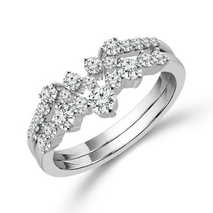 Diamond Enhancer Ring 0.60 ct tw 14k Rose Gold+14k White Gold