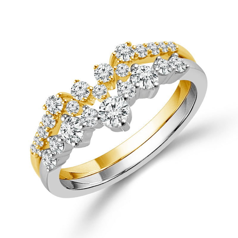Diamond Enhancer Ring 0.60 ct tw 14k Rose Gold+14k White Gold