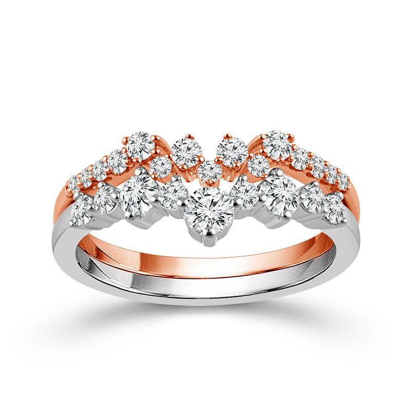 Diamond Enhancer Ring 0.60 ct tw 14k Rose Gold+14k White Gold